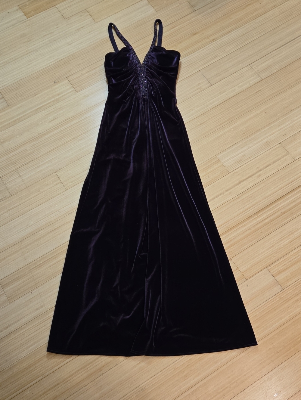 Vintage Y2K Deep Purple Velvet Gown
